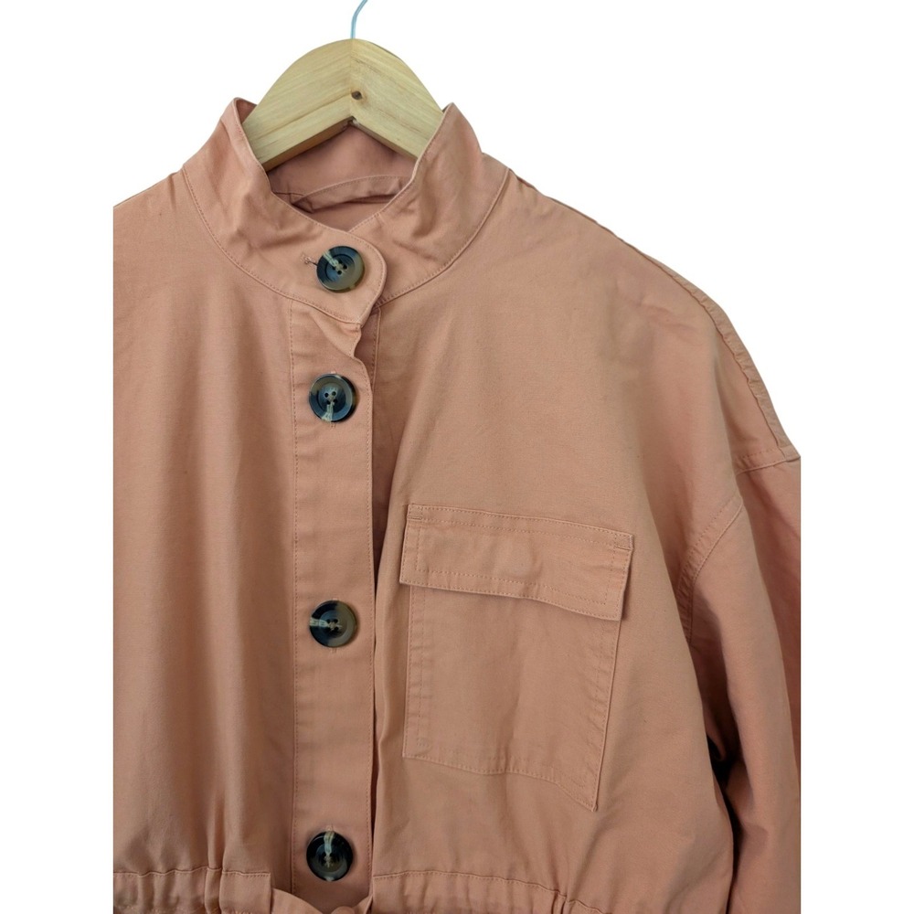Universal Thread Womens Button Down Coral Drawstring Waist Jacket NWT Size M - Picture 3 of 4